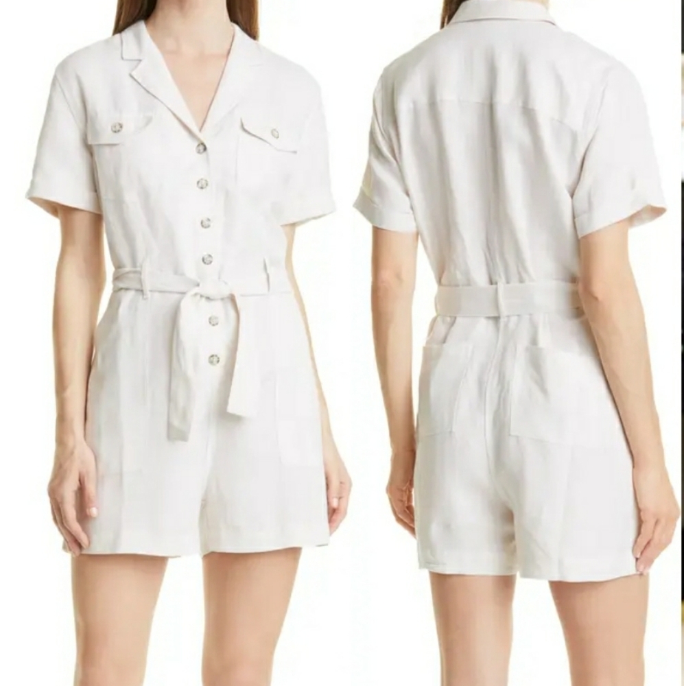 Rails Georgie Tie Waist Romper Small Khaki - image 2